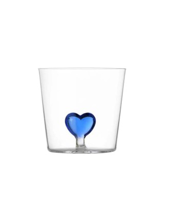 Pahar pentru apa, inima albastra, 8 cm, Cuore - designer Alessandra Baldereschi - ICHENDORF